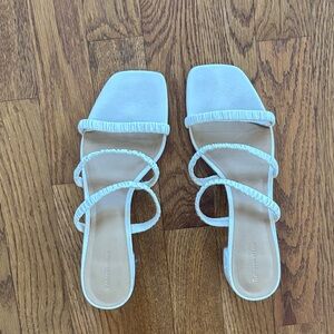 Reformation Assunta Cream Strappy Sandals